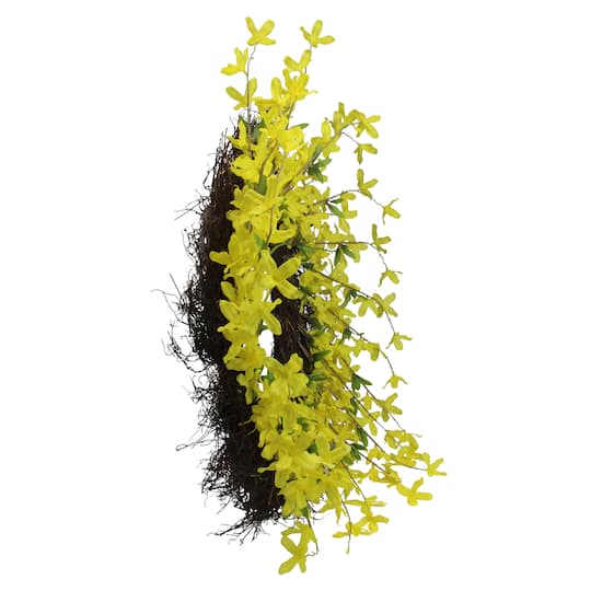 24" Yellow Forsythia & Grapevine Wreath